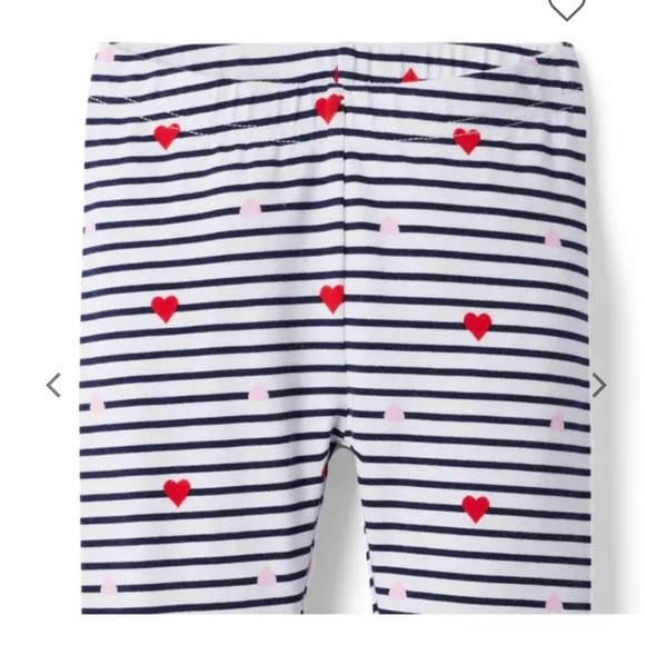 Janie&Jack Striped Heart Print Leggings - Picture 2 of 6